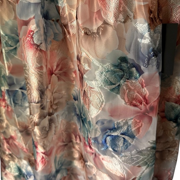 NWT Lulu's Pastel Floral Overlay Sleeveless Adjustable Strap Midi Dress - Size L - Picture 12 of 14